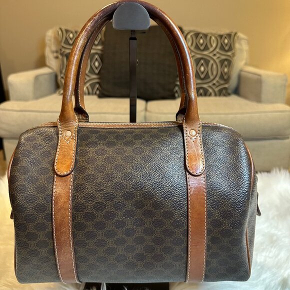 Authentic Celine Macadam Brown PVC / Leather Boston Hand Bag - Picture 6 of 15